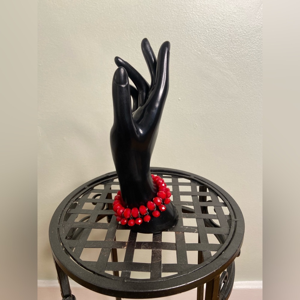 Red Bracelet Beaded Costume jewelry